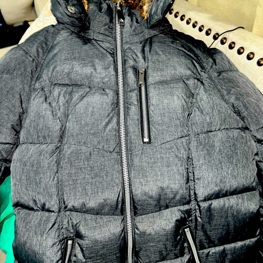 Furr puffer zipup coat